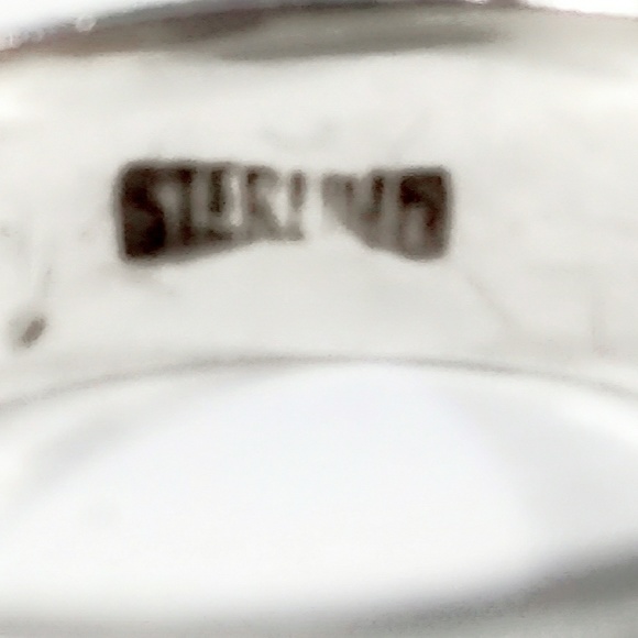 Vintage Signed Sterling Silver Onyx Inlay Ring-6 - Picture 6 of 6